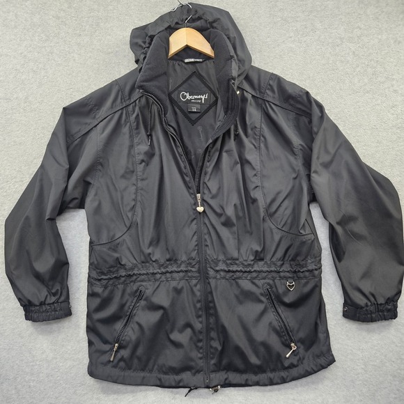 OBERMEYER Alpine Austin Womens Black Hooded Full Zip Jacket Coat Size 14 - Picture 6 of 16